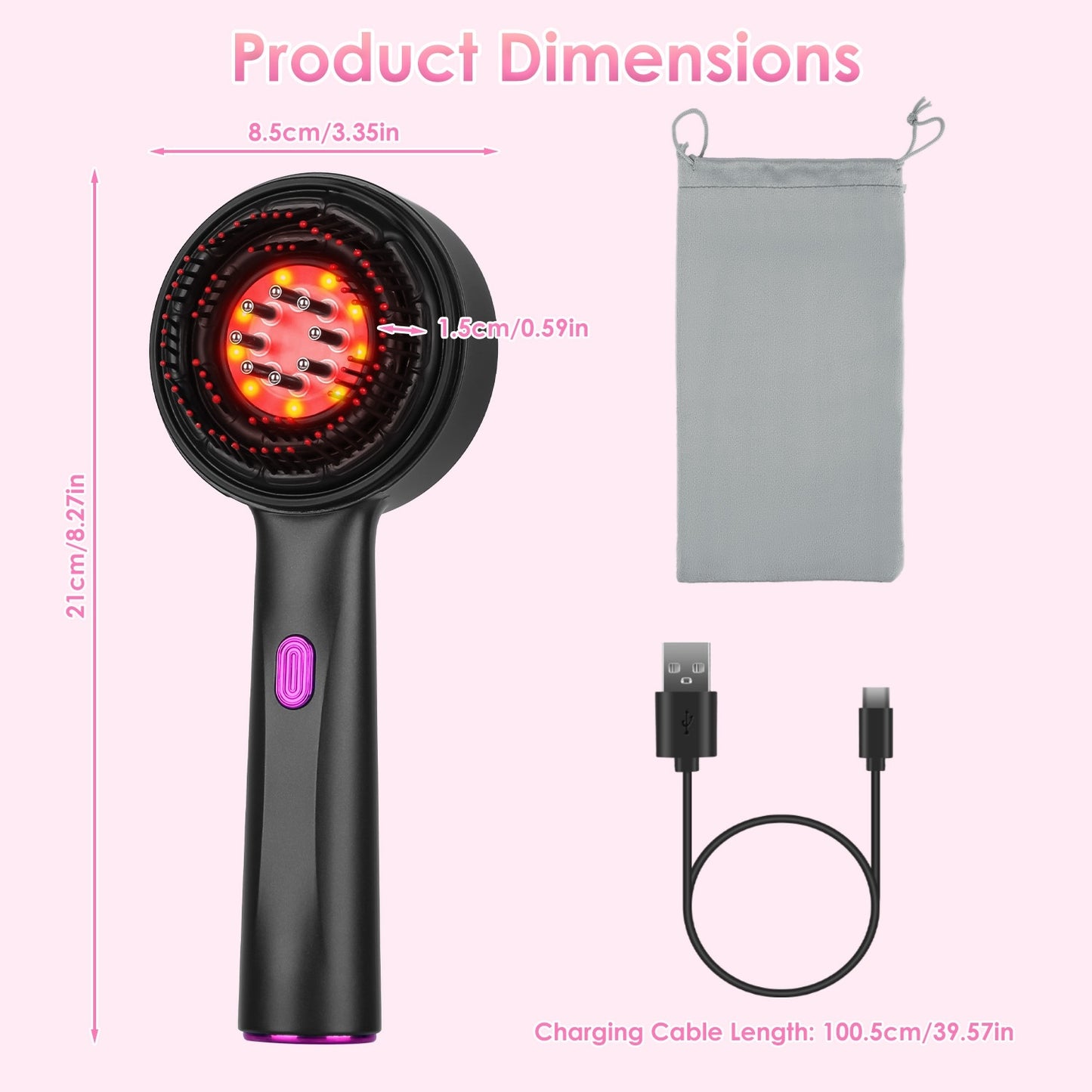 Red Light Scalp Massager Brush