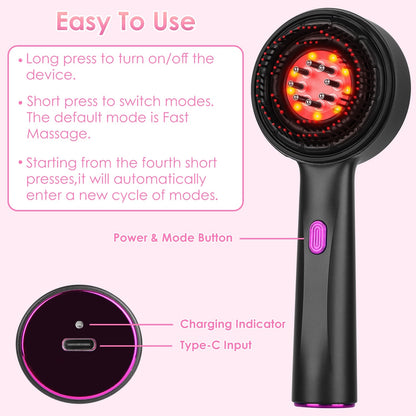 Red Light Scalp Massager Brush